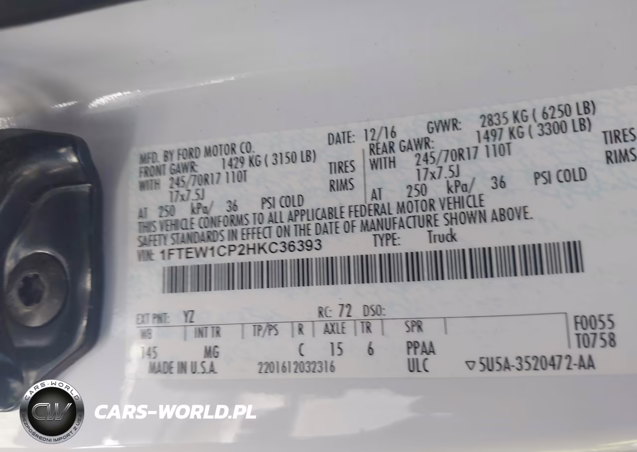 2017 Ford F-150 Xlt VIN:1FTEW1CP2HKC36393 - 9