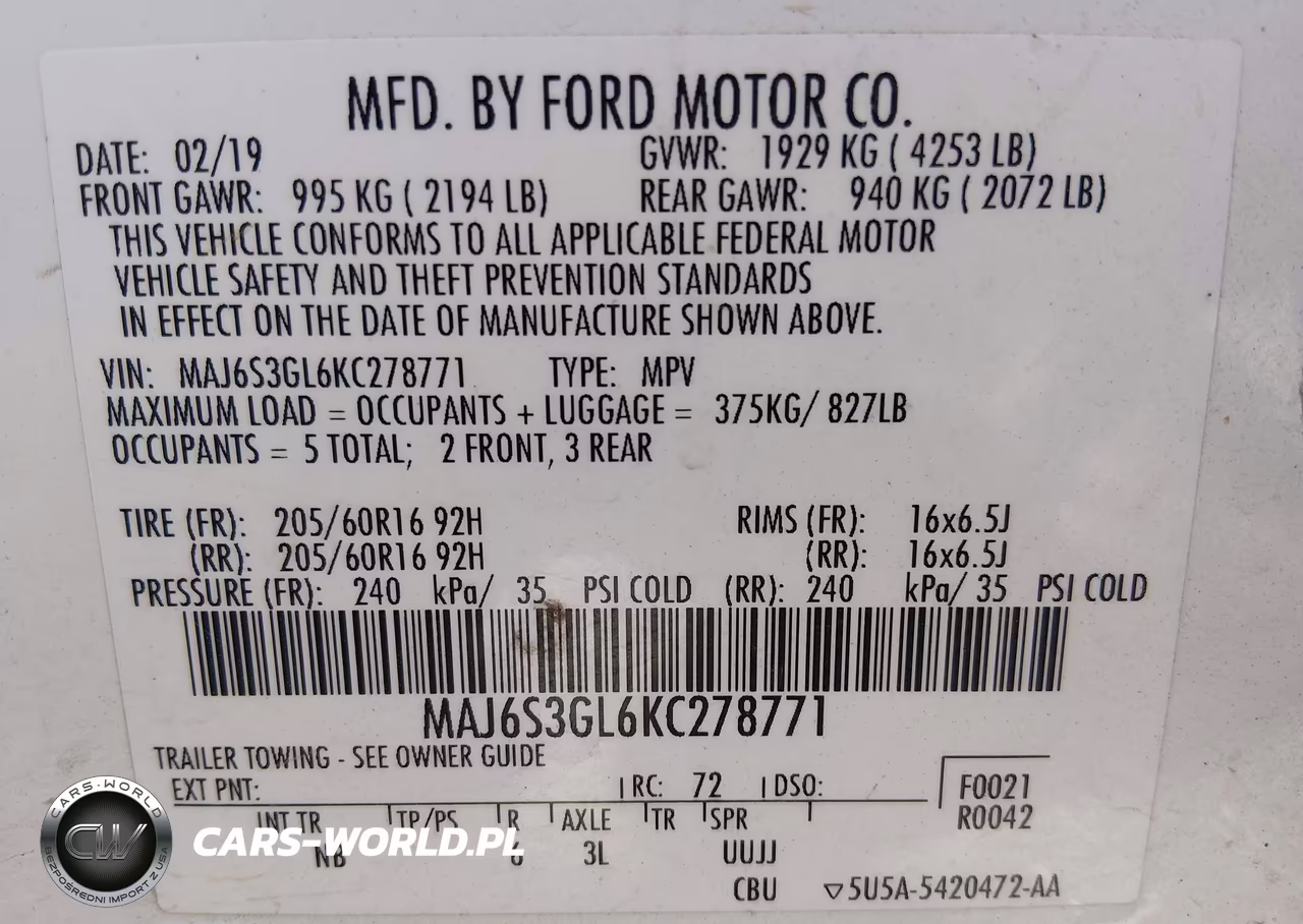 2019 Ford Ecosport Se VIN:MAJ6S3GL6KC278771 - 9