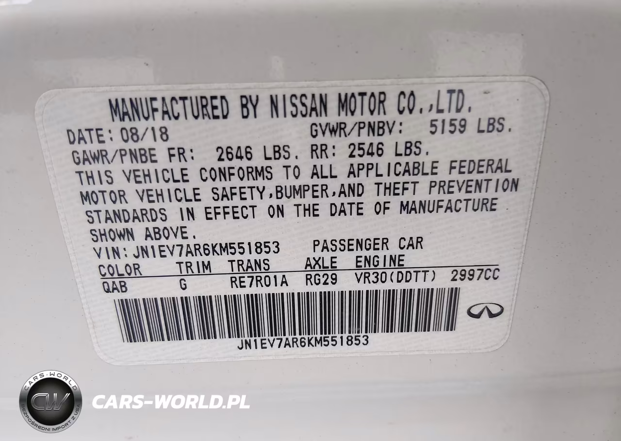 2019 Infiniti Q50 3.0T Luxe VIN:JN1EV7AR6KM551853 - 9