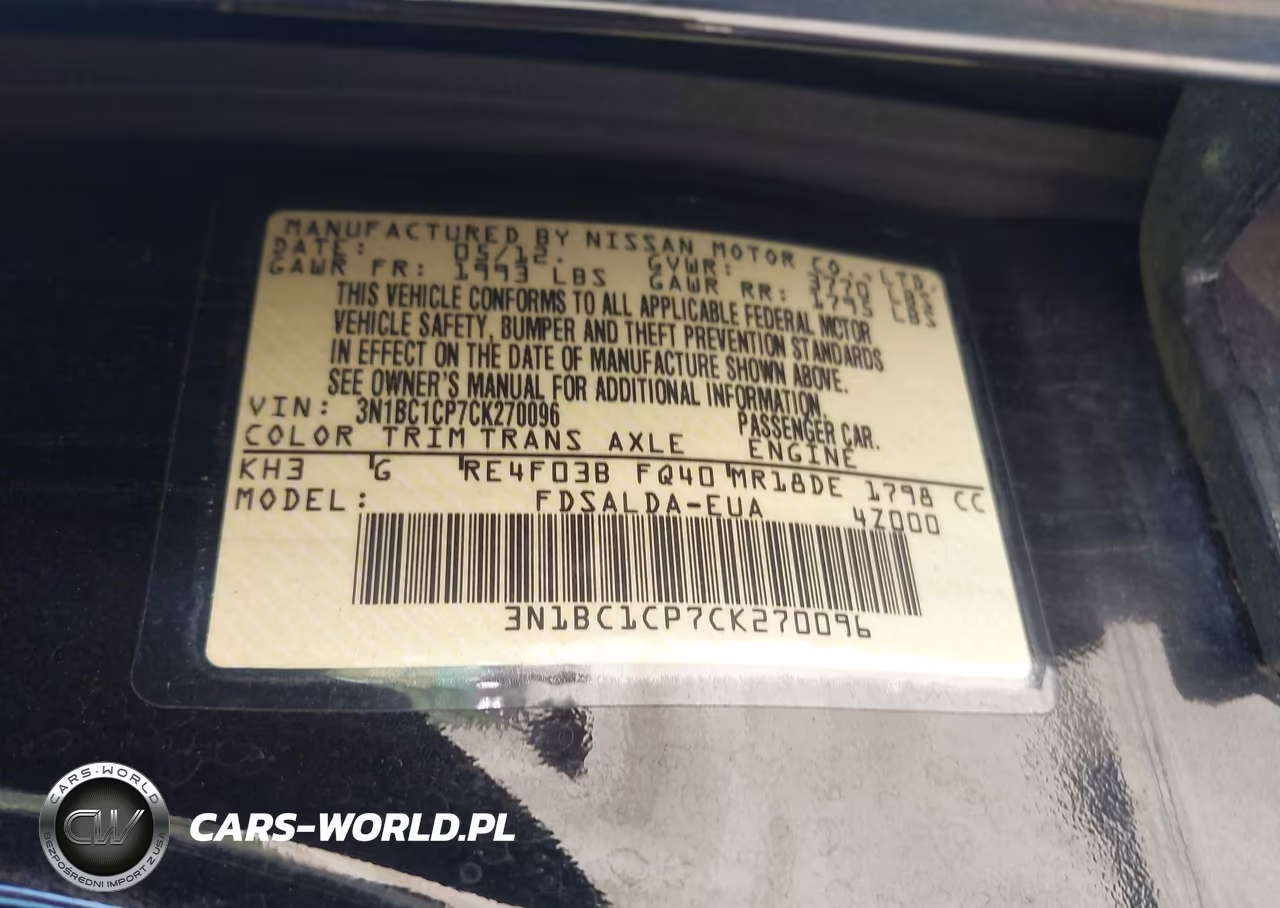 2012 Nissan Versa 1.8 S VIN:3N1BC1CP7CK270096 - 9