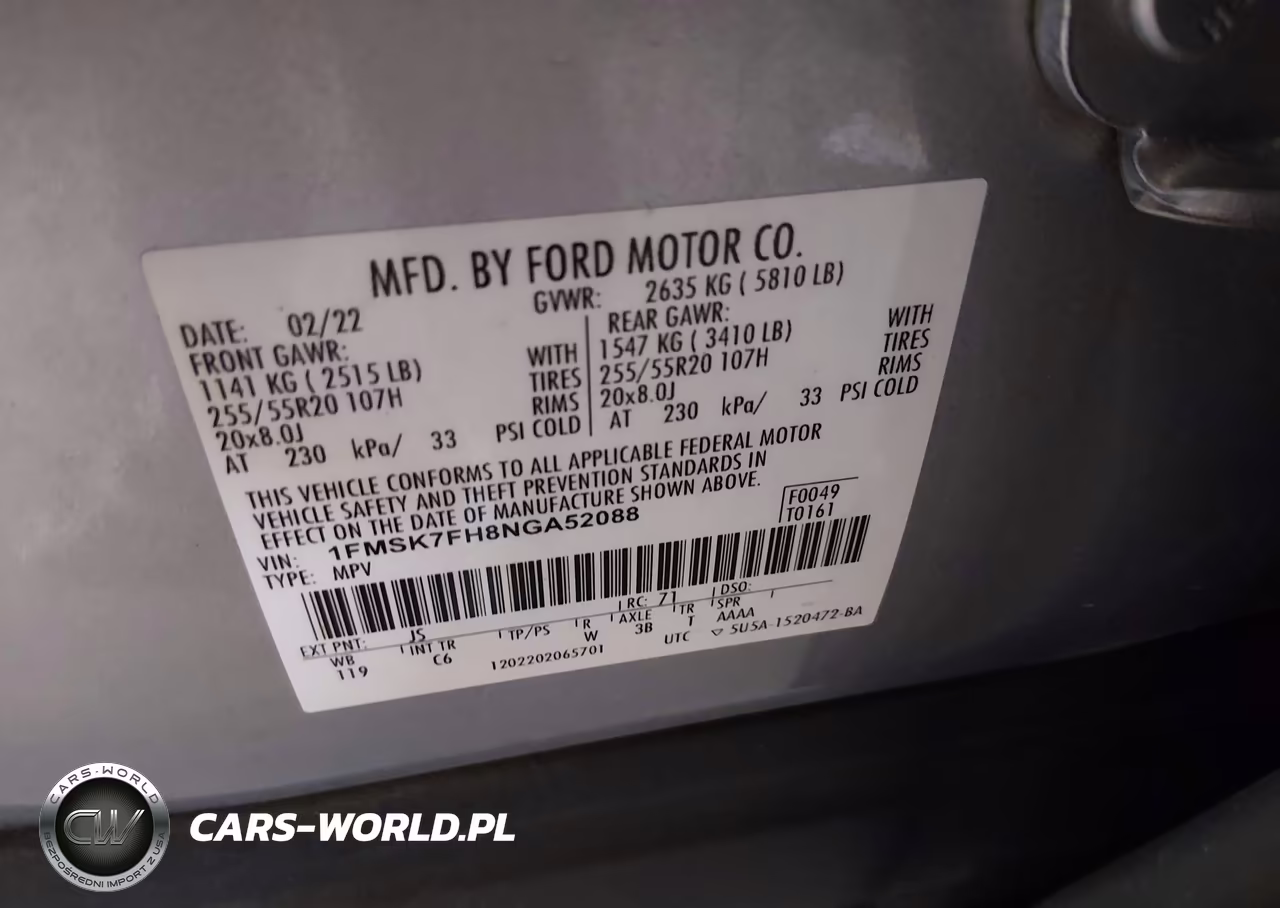 2022 Ford Explorer Limited VIN:1FMSK7FH8NGA52088 - 9