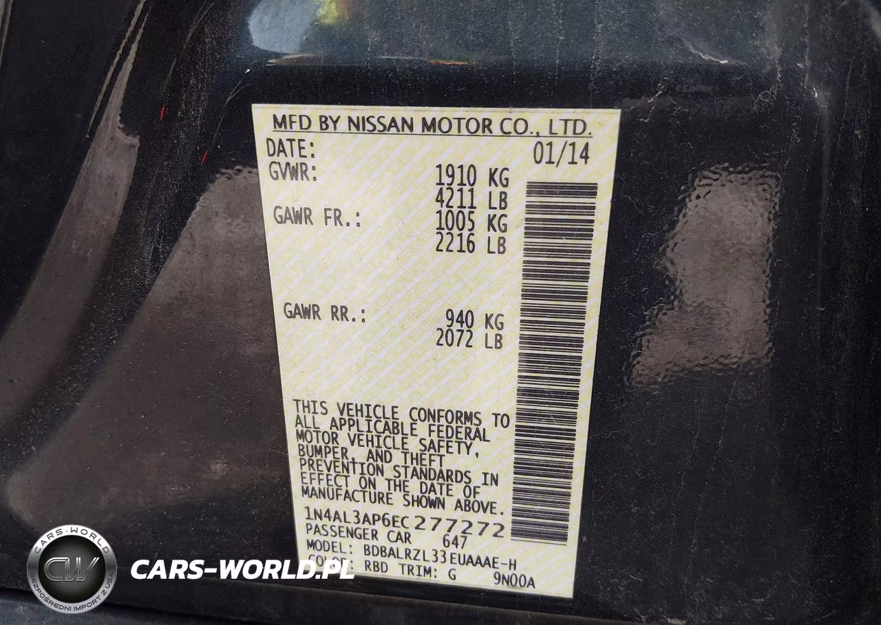 2014 Nissan Altima 2.5 S VIN:1N4AL3AP6EC277272 - 9