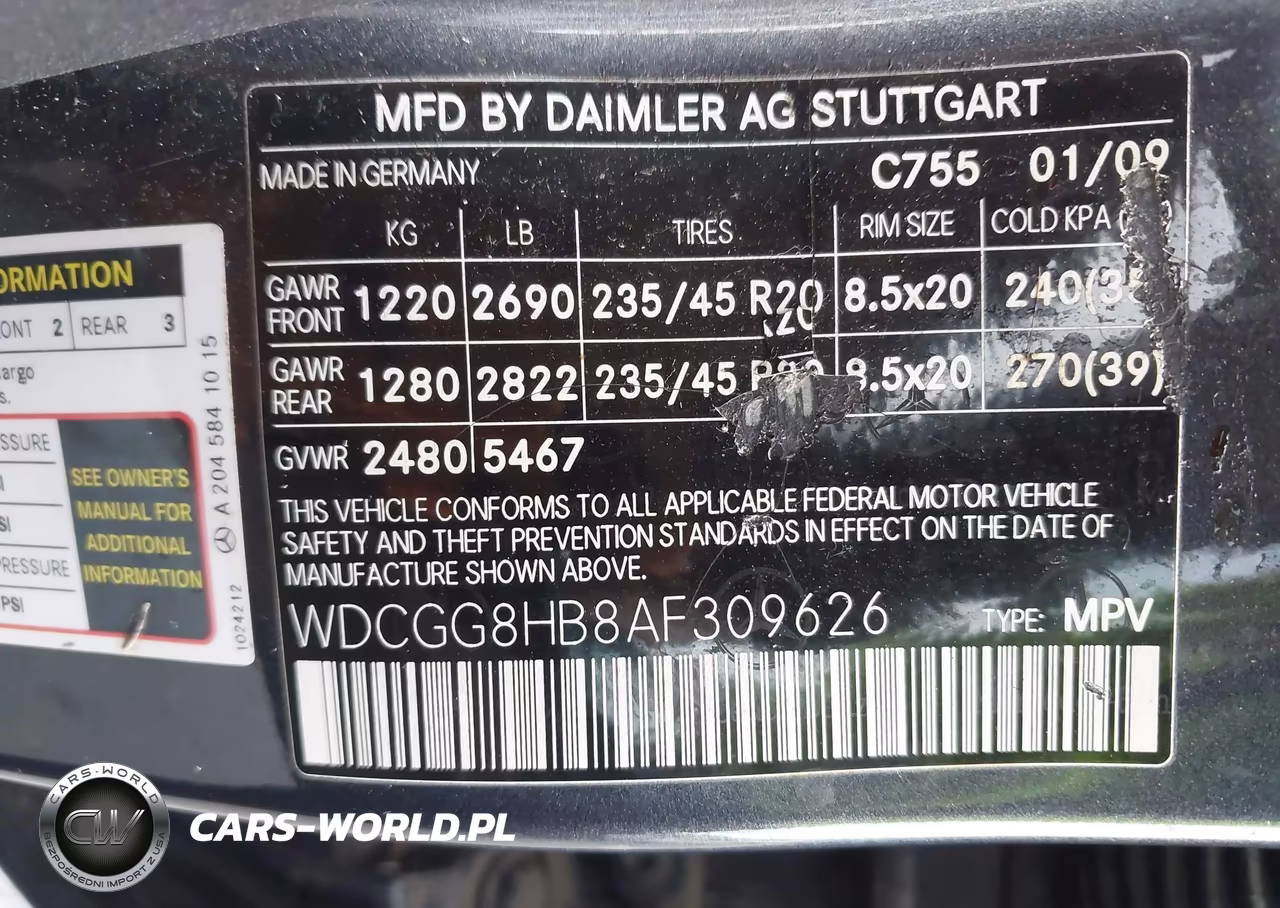 2010 Mercedes-Benz Glk 350 4Matic VIN:WDCGG8HB8AF309626 - 9