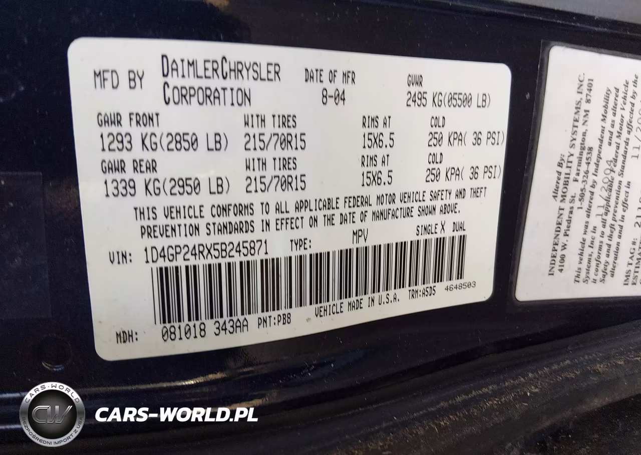 2005 Dodge Grand Caravan Se VIN:1D4GP24RX5B245871 - 9