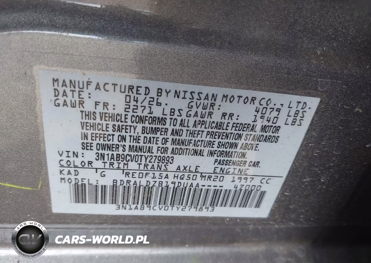 2026 Nissan Sentra Sv VIN:3N1AB9CV0TY279893 - 9