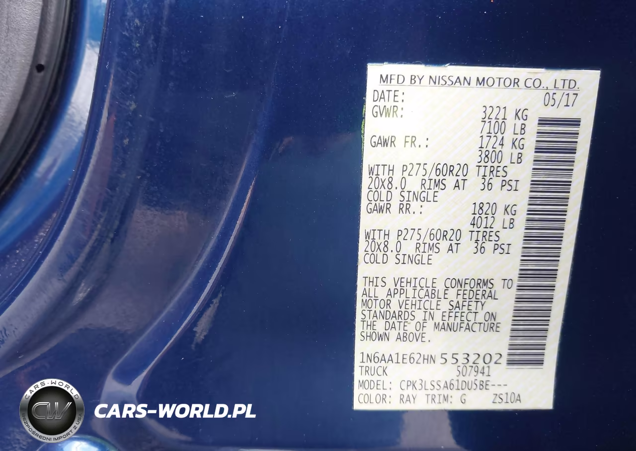 2017 Nissan Titan Sv VIN:1N6AA1E62HN553202 - 9