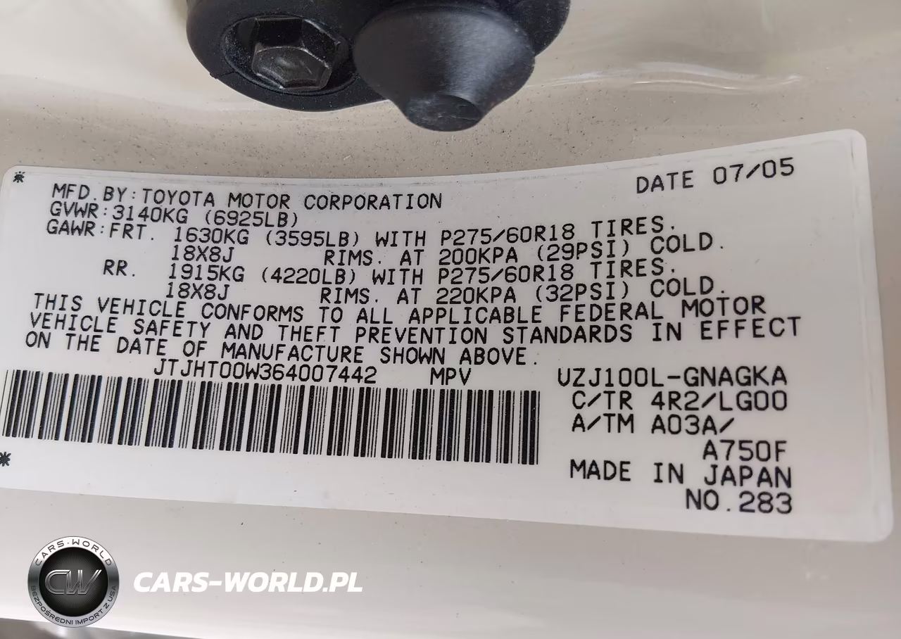 2006 Lexus Lx 470 VIN:JTJHT00W364007442 - 9