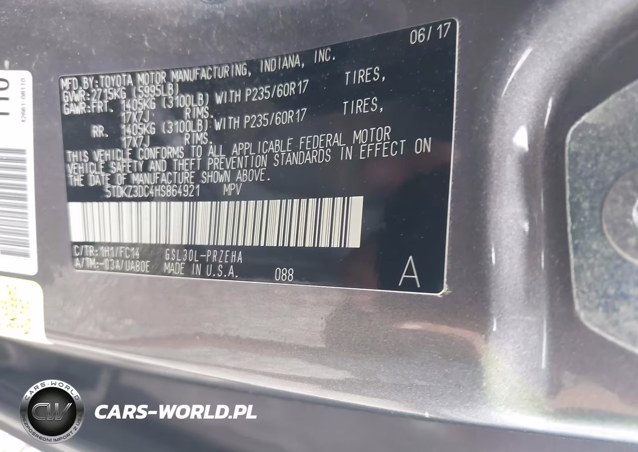 2017 Toyota Sienna Le 8 Passenger VIN:5TDKZ3DC4HS864921 - 9