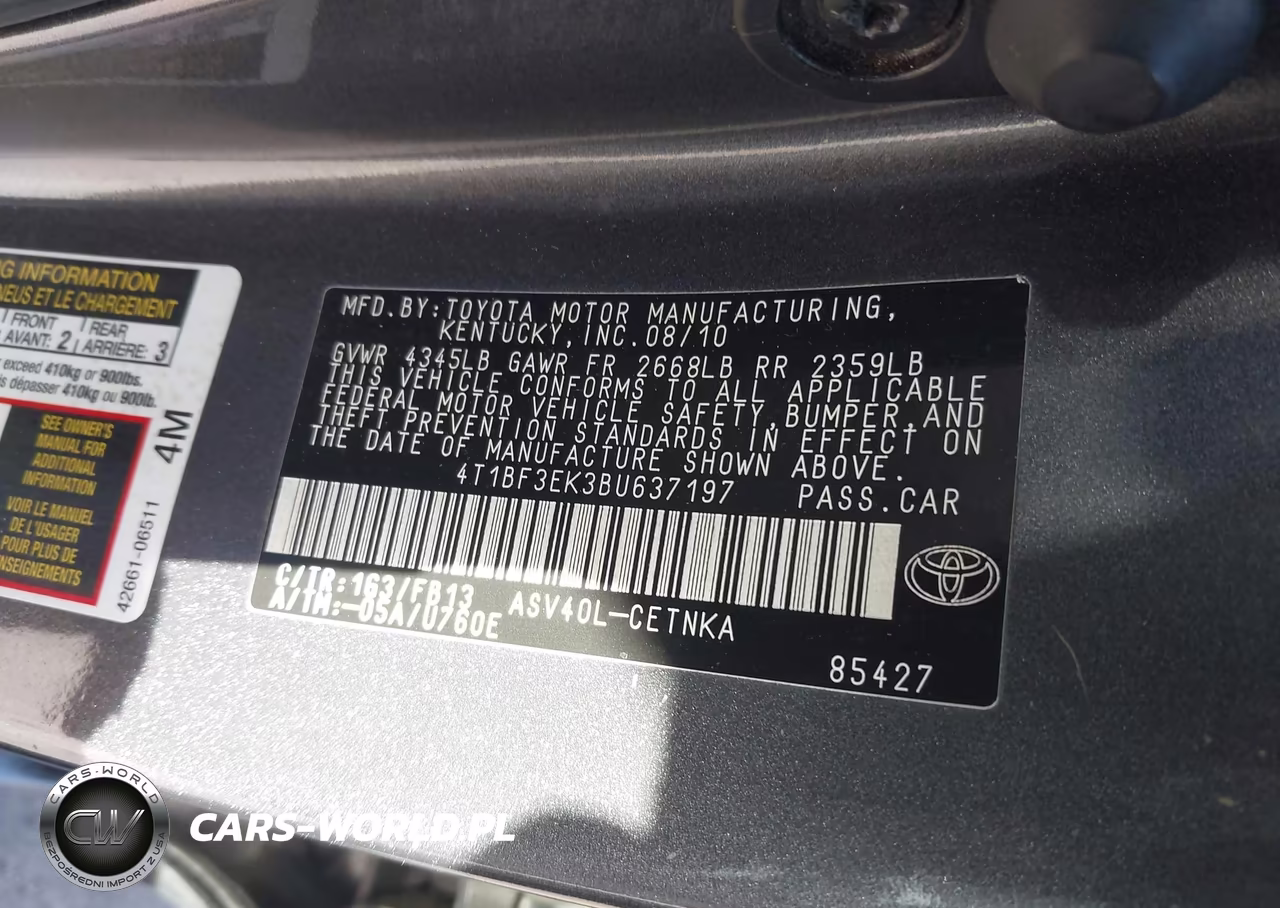 2011 Toyota Camry Le VIN:4T1BF3EK3BU637197 - 9