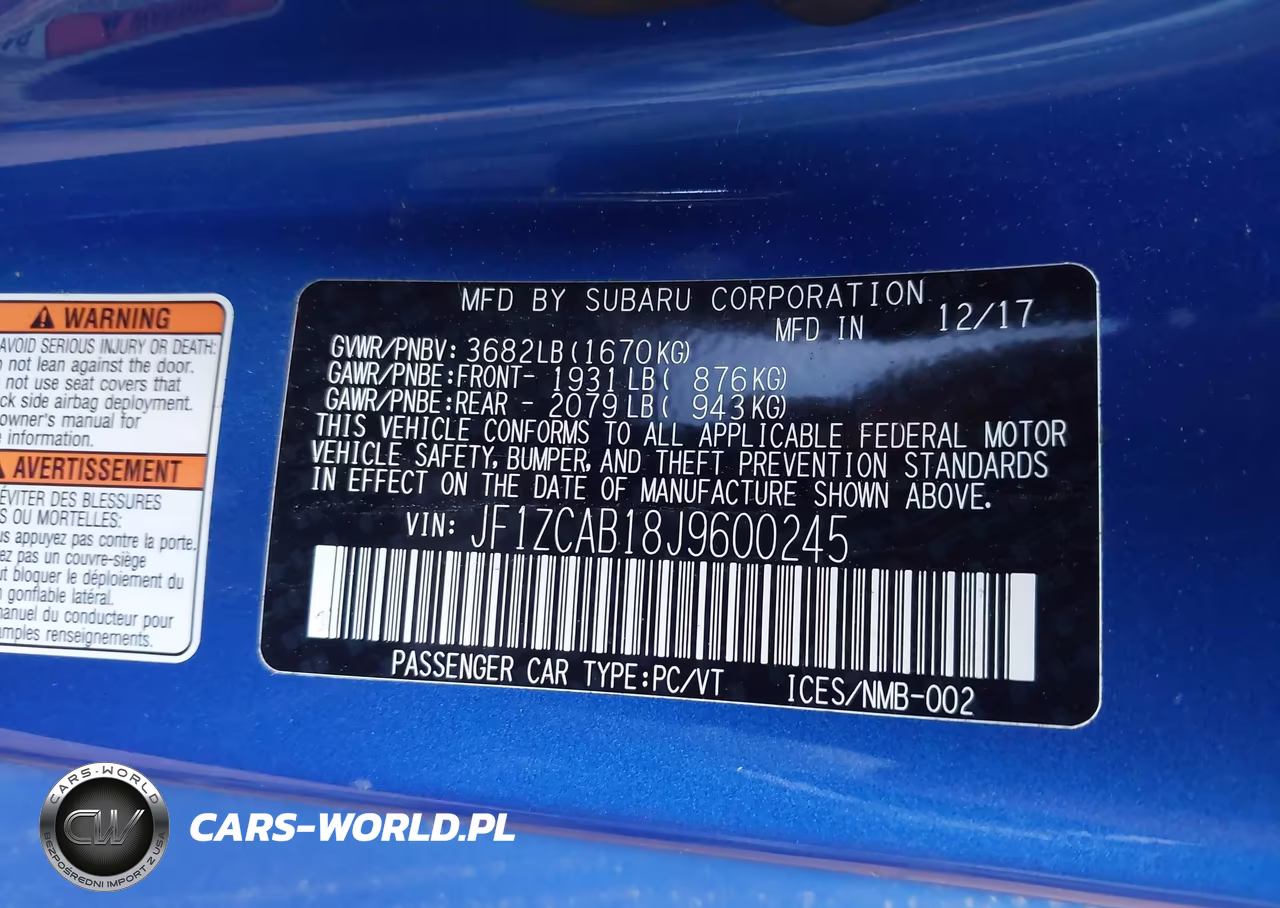 2018 Subaru Brz Premium VIN:JF1ZCAB18J9600245 - 9