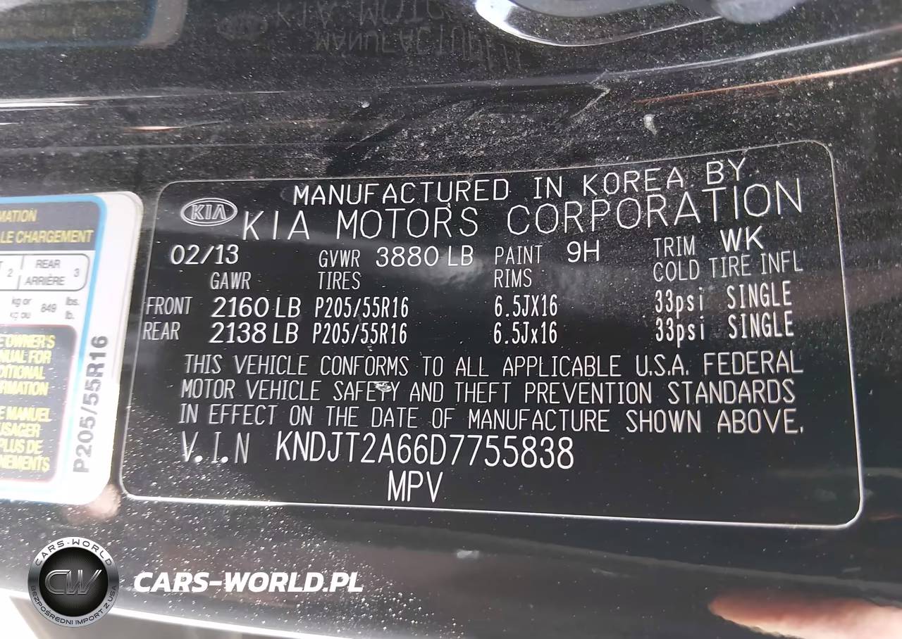 2013 Kia Soul + VIN:KNDJT2A66D7755838 - 9