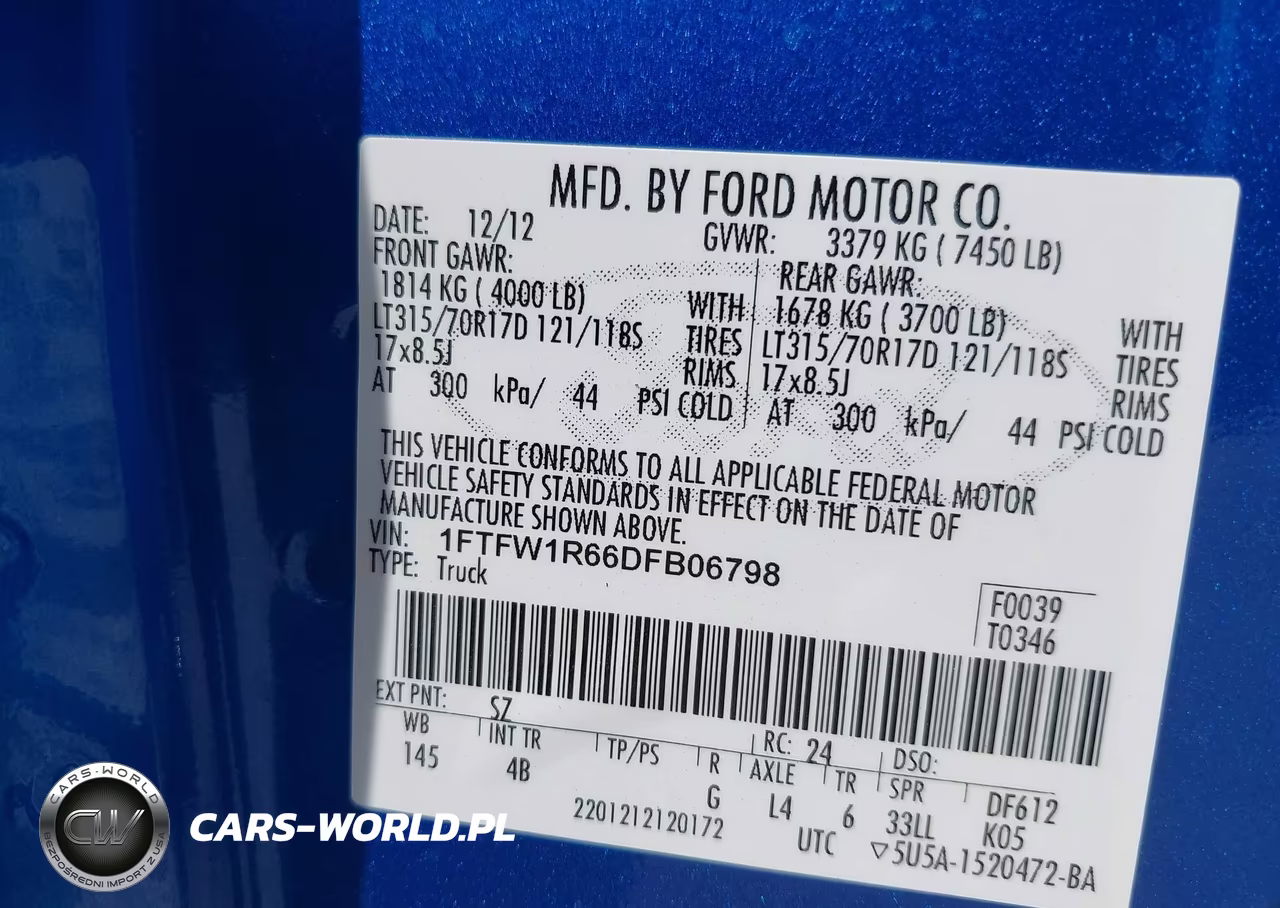 2013 Ford F-150 Svt Raptor VIN:1FTFW1R66DFB06798 - 9