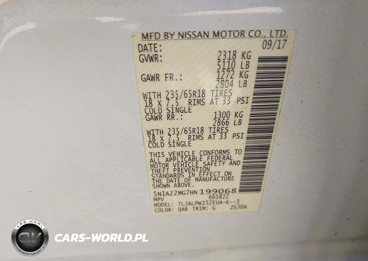 2017 Nissan Murano S VIN:5N1AZ2MG7HN199068 - 9