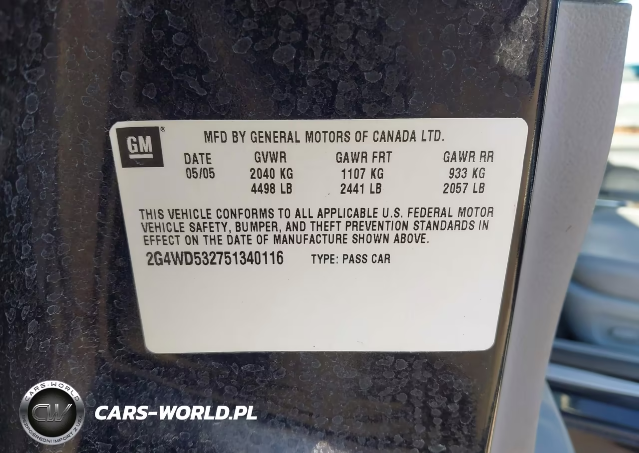 2005 Buick Lacrosse Cxl VIN:2G4WD532751340116 - 9