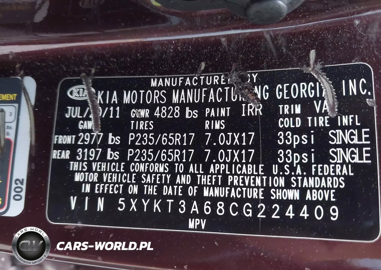 2012 Kia Sorento Lx VIN:5XYKT3A68CG224409 - 9
