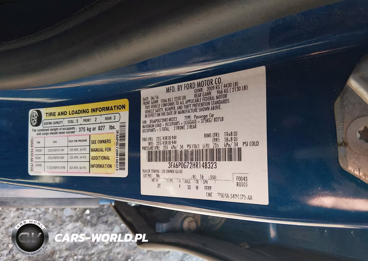 2017 Ford Fusion S VIN:3FA6P0G72HR148323 - 9