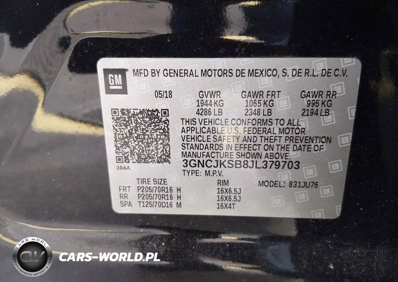 2018 Chevrolet Trax Ls VIN:3GNCJKSB8JL379703 - 9
