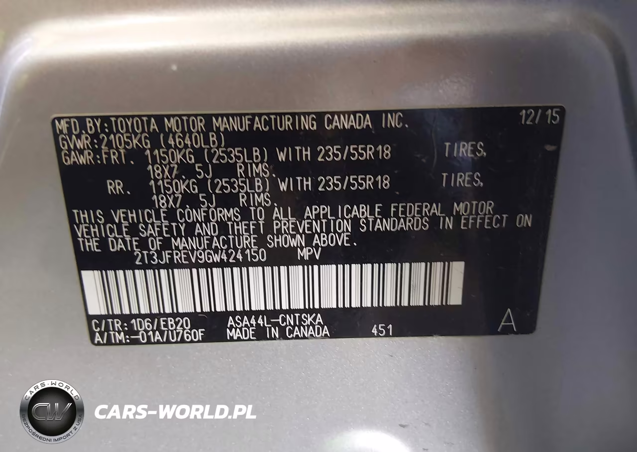 2016 Toyota Rav4 Se VIN:2T3JFREV9GW424150 - 9