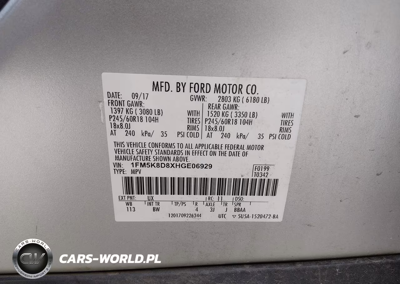 2017 Ford Explorer Xlt VIN:1FM5K8D8XHGE06929 - 9
