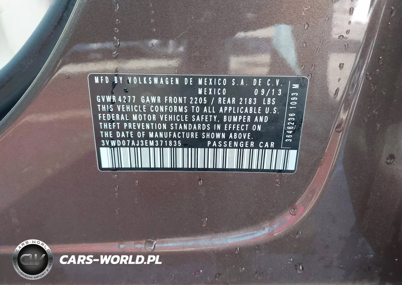 2014 Volkswagen Jetta 1.8T Se VIN:3VWD07AJ3EM371835 - 9