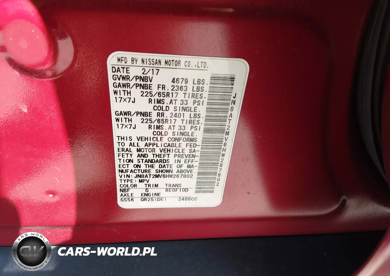 2017 Nissan Rogue Sv VIN:JN8AT2MV6HW267802 - 9