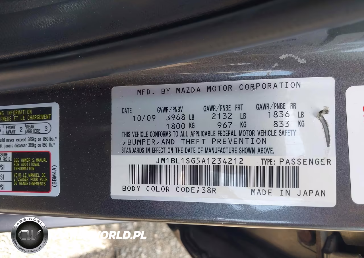 2010 Mazda Mazda3 I Touring VIN:JM1BL1SG5A1234212 - 9