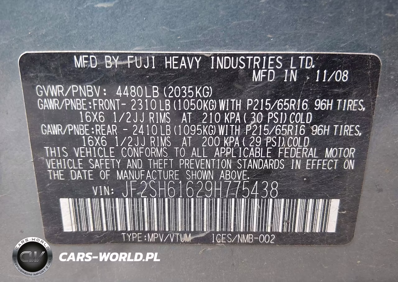2009 Subaru Forester 2.5X VIN:JF2SH61629H775438 - 9