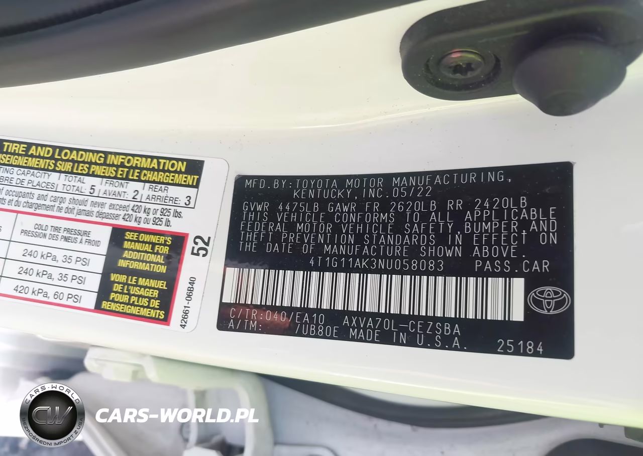 2022 Toyota Camry Se VIN:4T1G11AK3NU058083 - 9