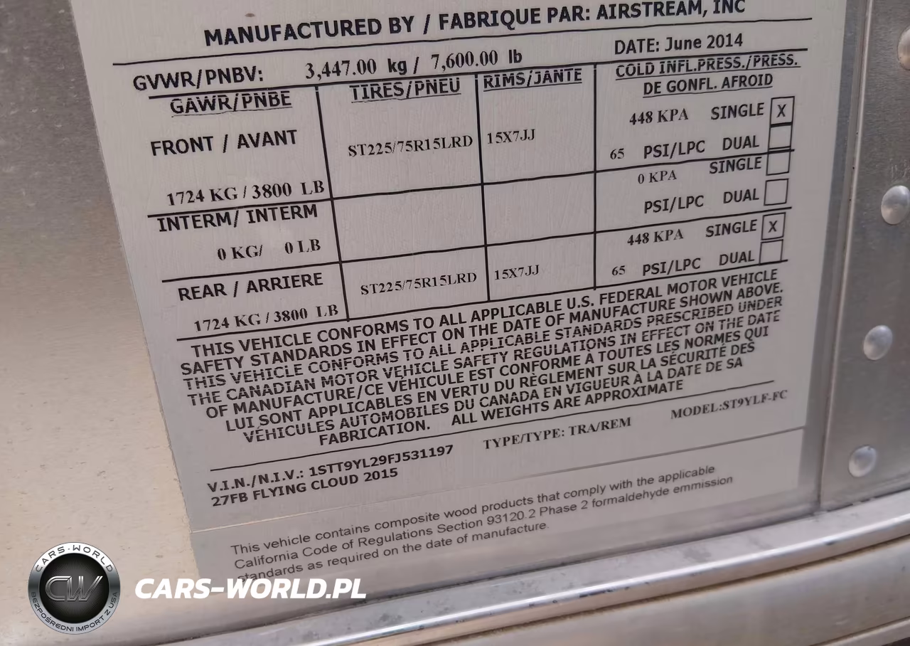 2015 Airstream Other VIN:1STT9YL29FJ531197 - 9