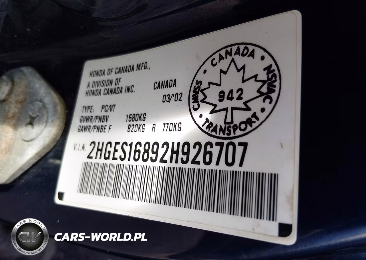 2002 Honda Civic Lx-G VIN:2HGES16892H926707 - 9