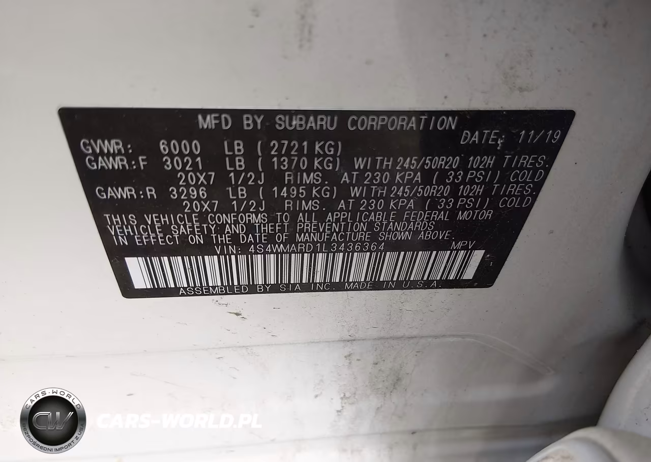 2020 Subaru Ascent Touring VIN:4S4WMARD1L3436364 - 9