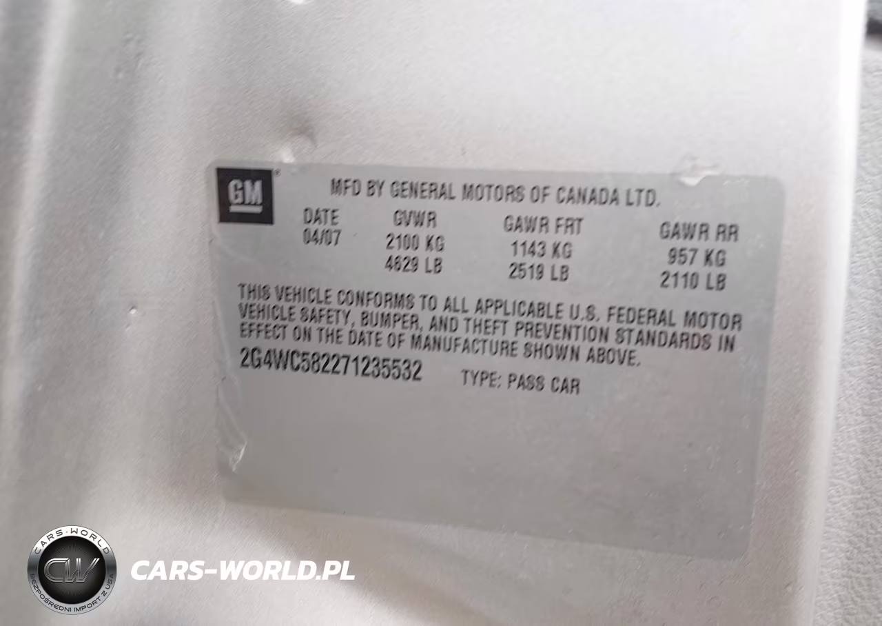 2007 Buick Lacrosse Cx VIN:2G4WC582271235532 - 9