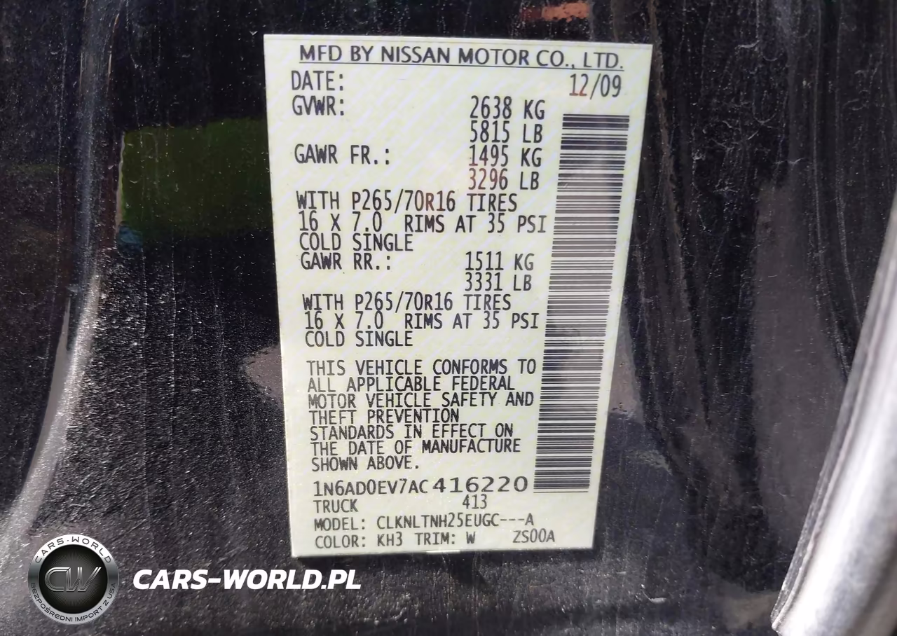 2010 Nissan Frontier Se VIN:1N6AD0EV7AC416220 - 9