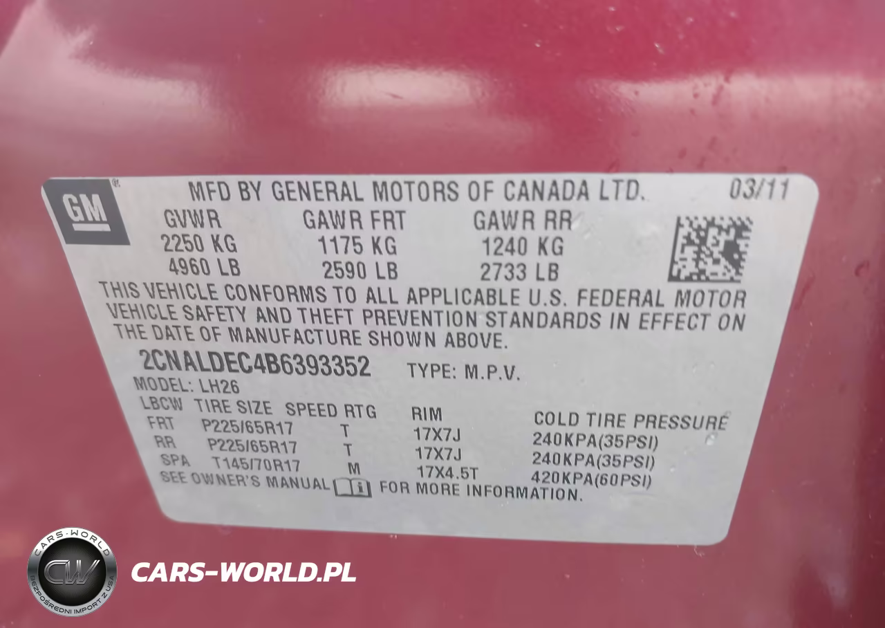 2011 Chevrolet Equinox 1Lt VIN:2CNALDEC4B6393352 - 9