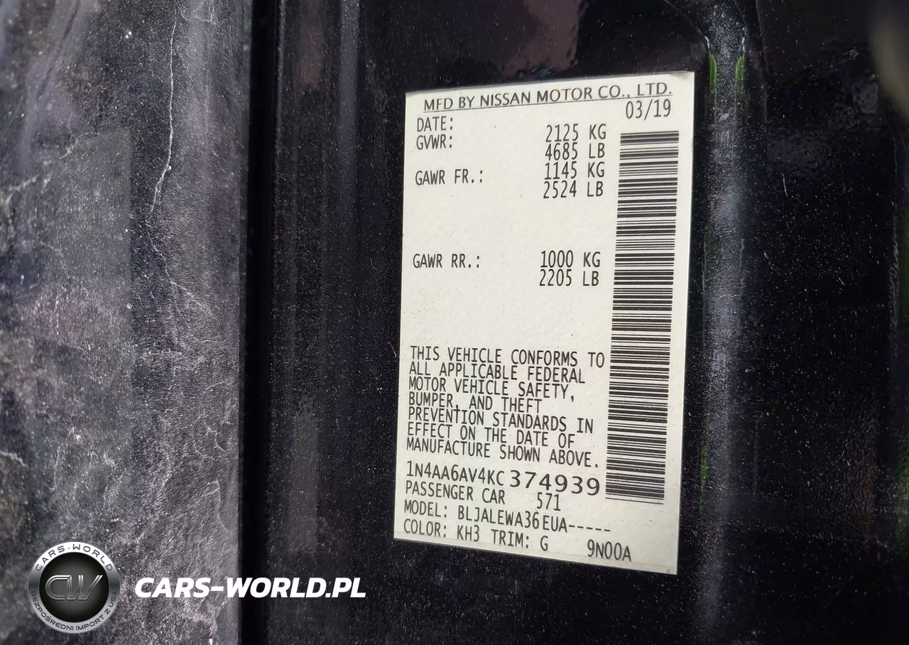 2019 Nissan Maxima 3.5 Sl VIN:1N4AA6AV4KC374939 - 9