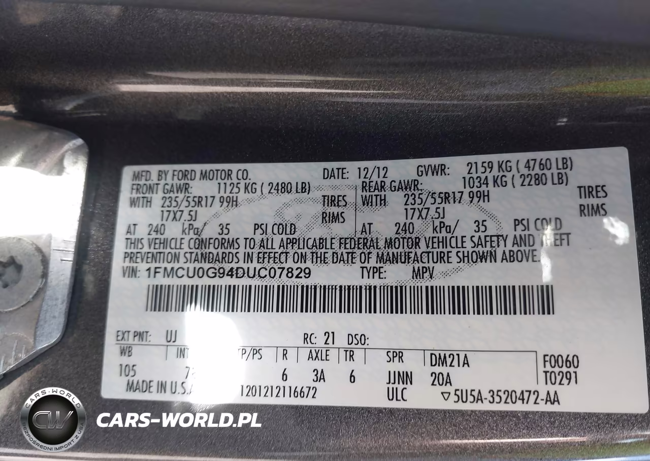 2013 Ford Escape Se VIN:1FMCU0G94DUC07829 - 9