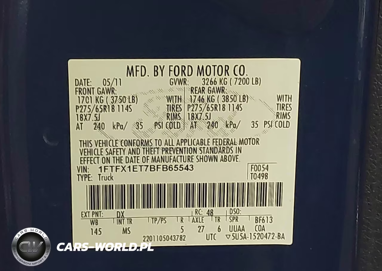 2011 Ford F-150 Xlt VIN:1FTFX1ET7BFB65543 - 9