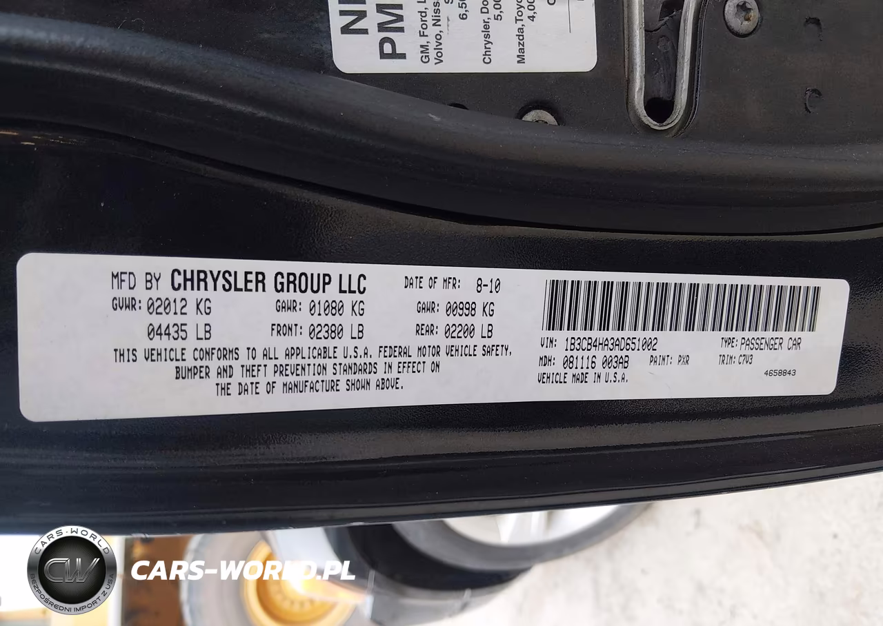 2010 Dodge Caliber Sxt VIN:1B3CB4HA3AD651002 - 9