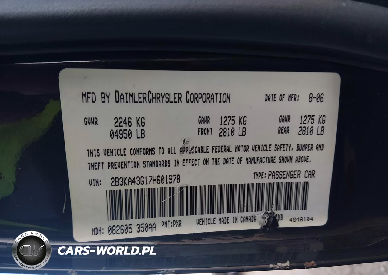 2007 Dodge Charger VIN:2B3KA43G17H601978 - 9