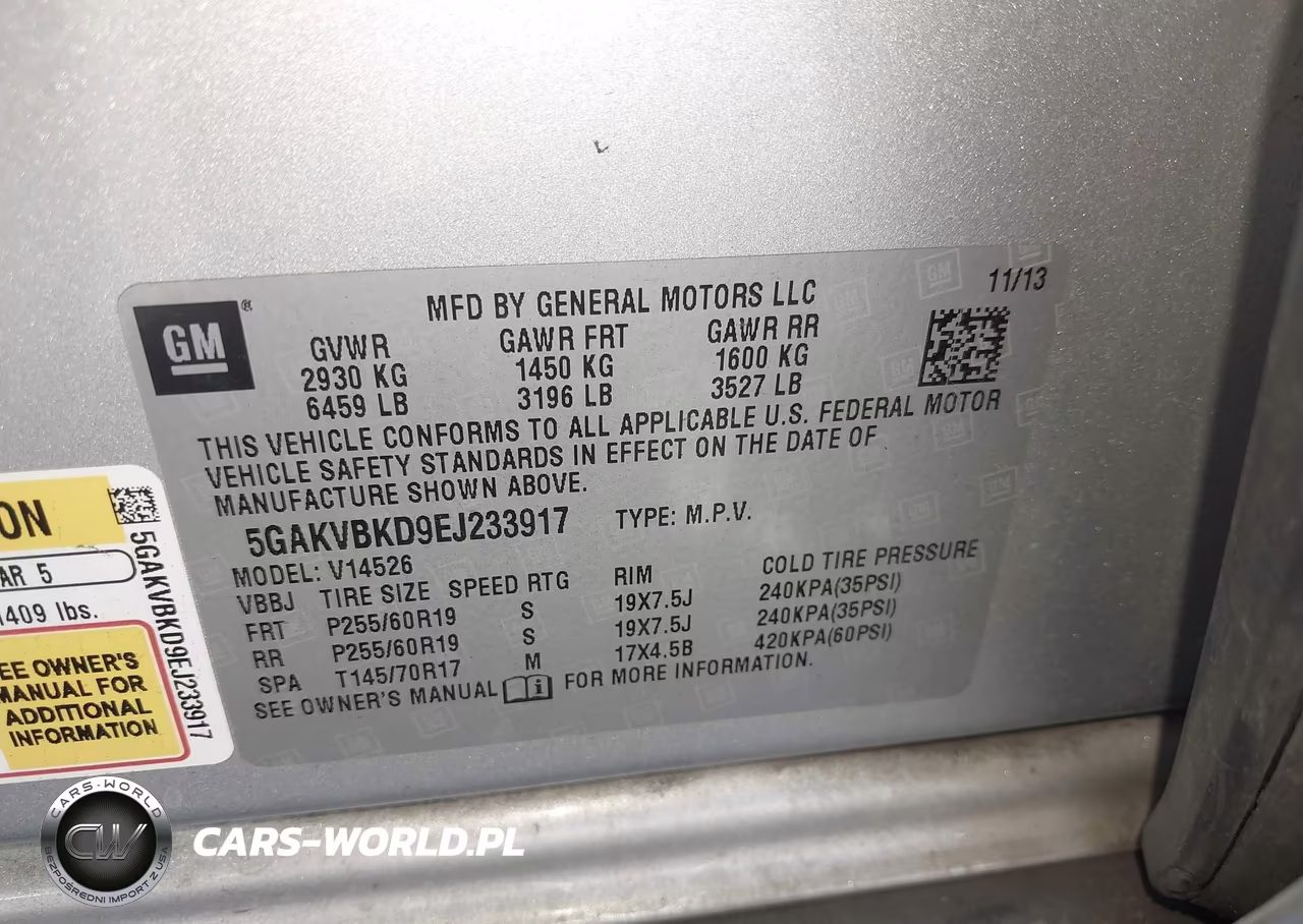 2014 Buick Enclave Leather VIN:5GAKVBKD9EJ233917 - 9