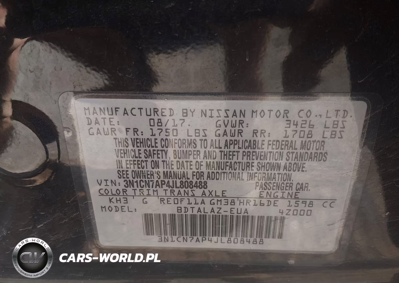 2018 Nissan Versa 1.6 S+ VIN:3N1CN7AP4JL808488 - 9