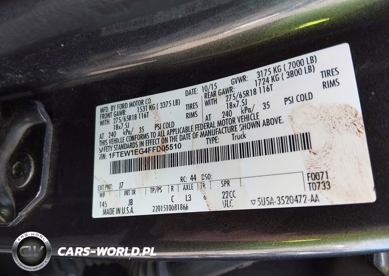 2015 Ford F-150 Xlt VIN:1FTEW1EG4FFD05510 - 9