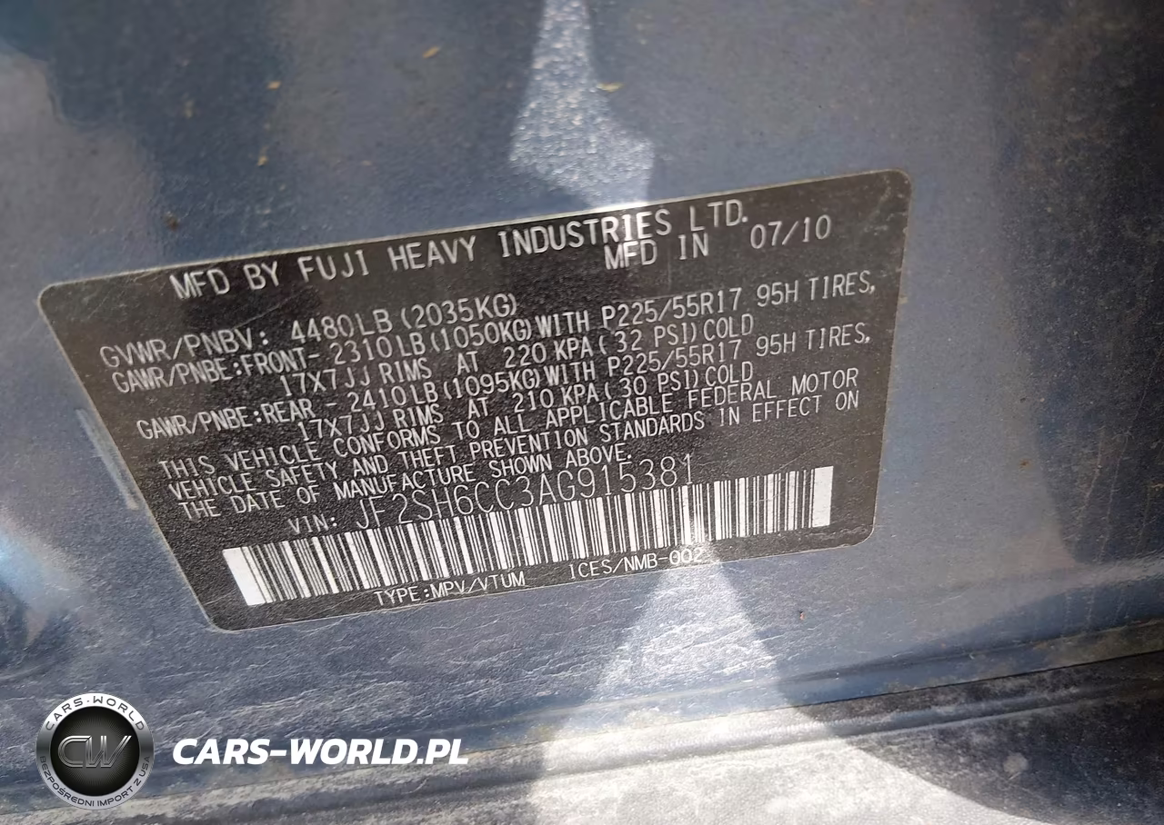 2010 Subaru Forester 2.5X Premium VIN:JF2SH6CC3AG915381 - 9