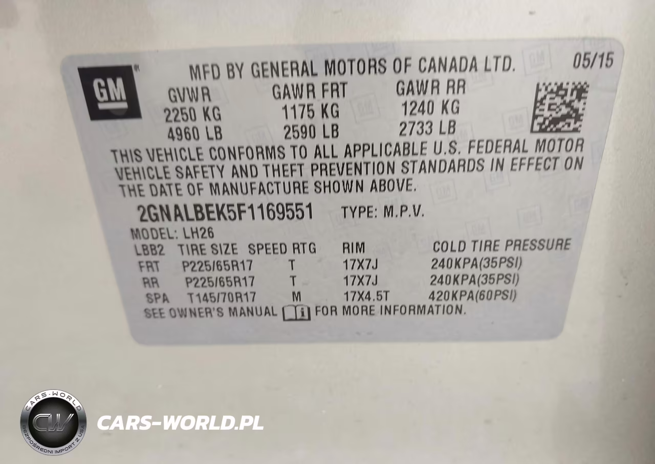 2015 Chevrolet Equinox 1Lt VIN:2GNALBEK5F1169551 - 9