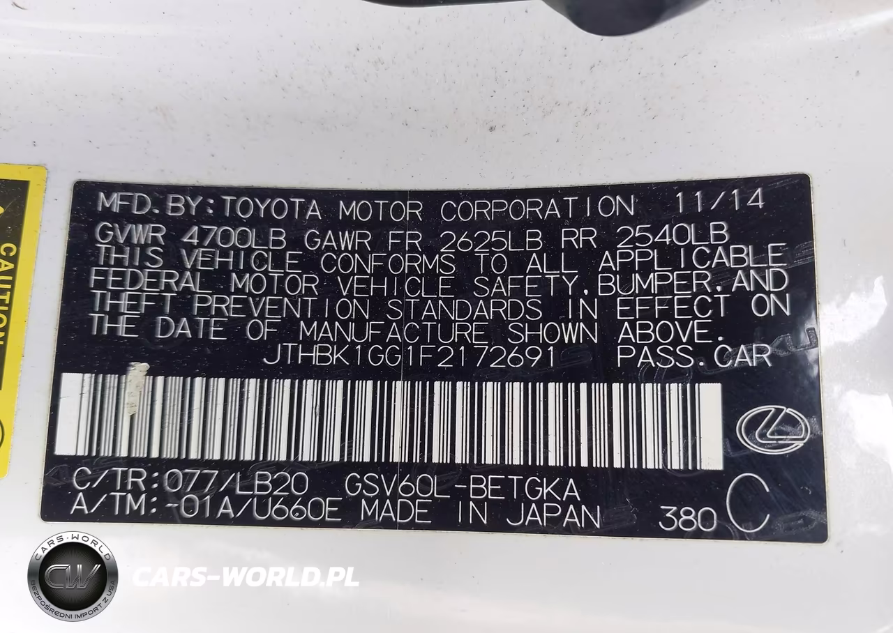 2015 Lexus Es 350 VIN:JTHBK1GG1F2172691 - 9