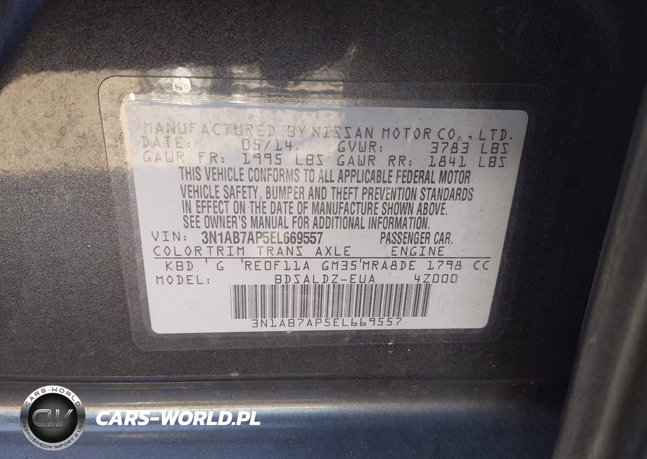 2014 Nissan Sentra Sv VIN:3N1AB7AP5EL669557 - 9