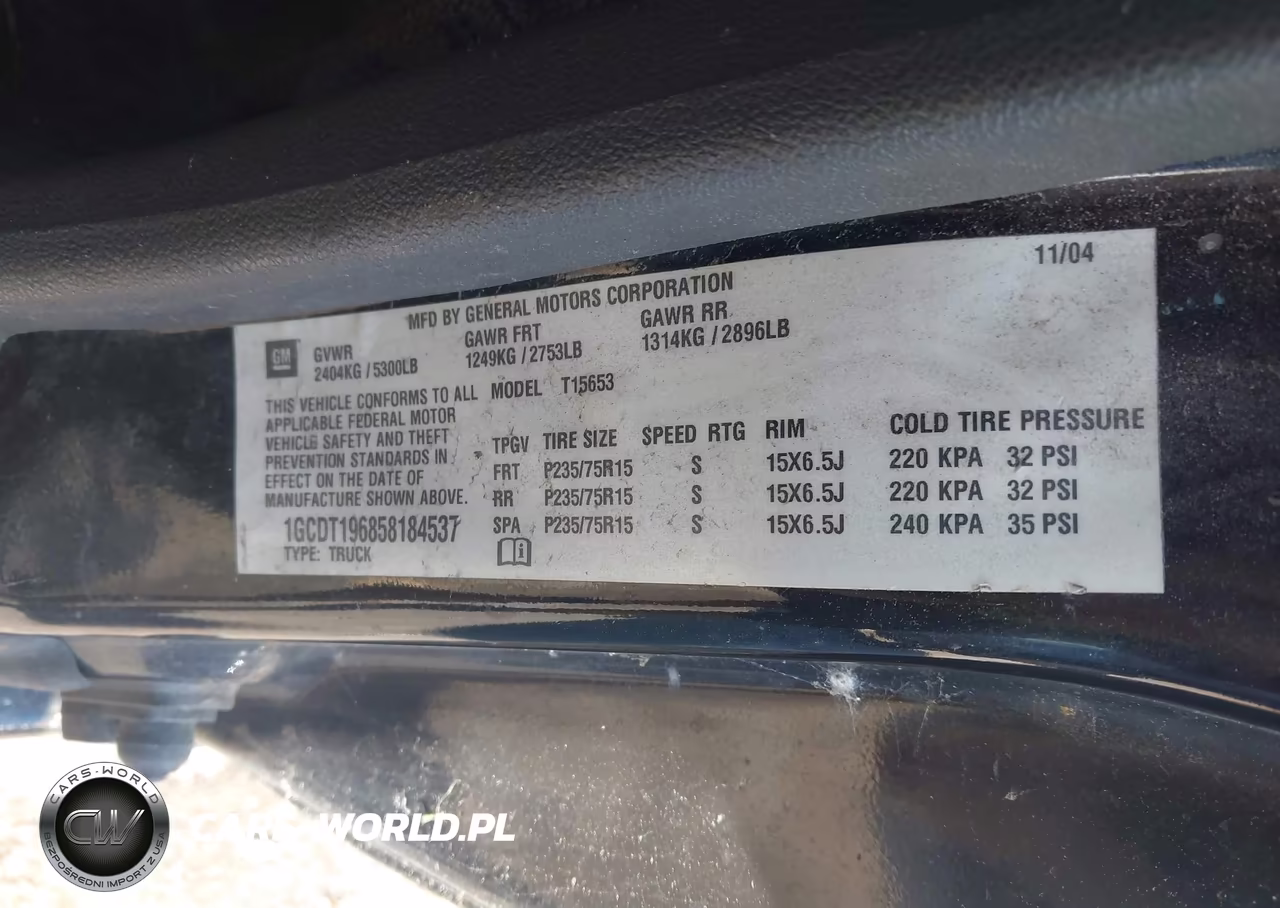 2005 Chevrolet Colorado Ls VIN:1GCDT196858184537 - 9