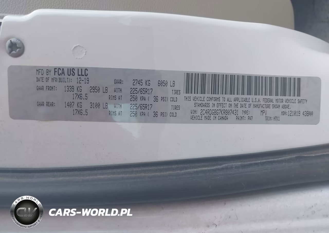 2019 Dodge Grand Caravan Se VIN:2C4RDGBG7KR807431 - 9