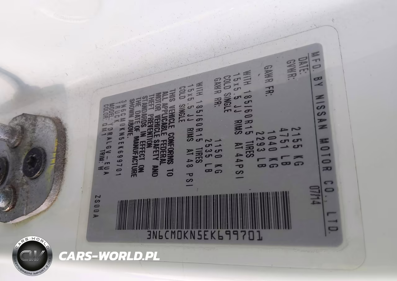 2014 Nissan Nv200 Sv VIN:3N6CM0KN5EK699701 - 9