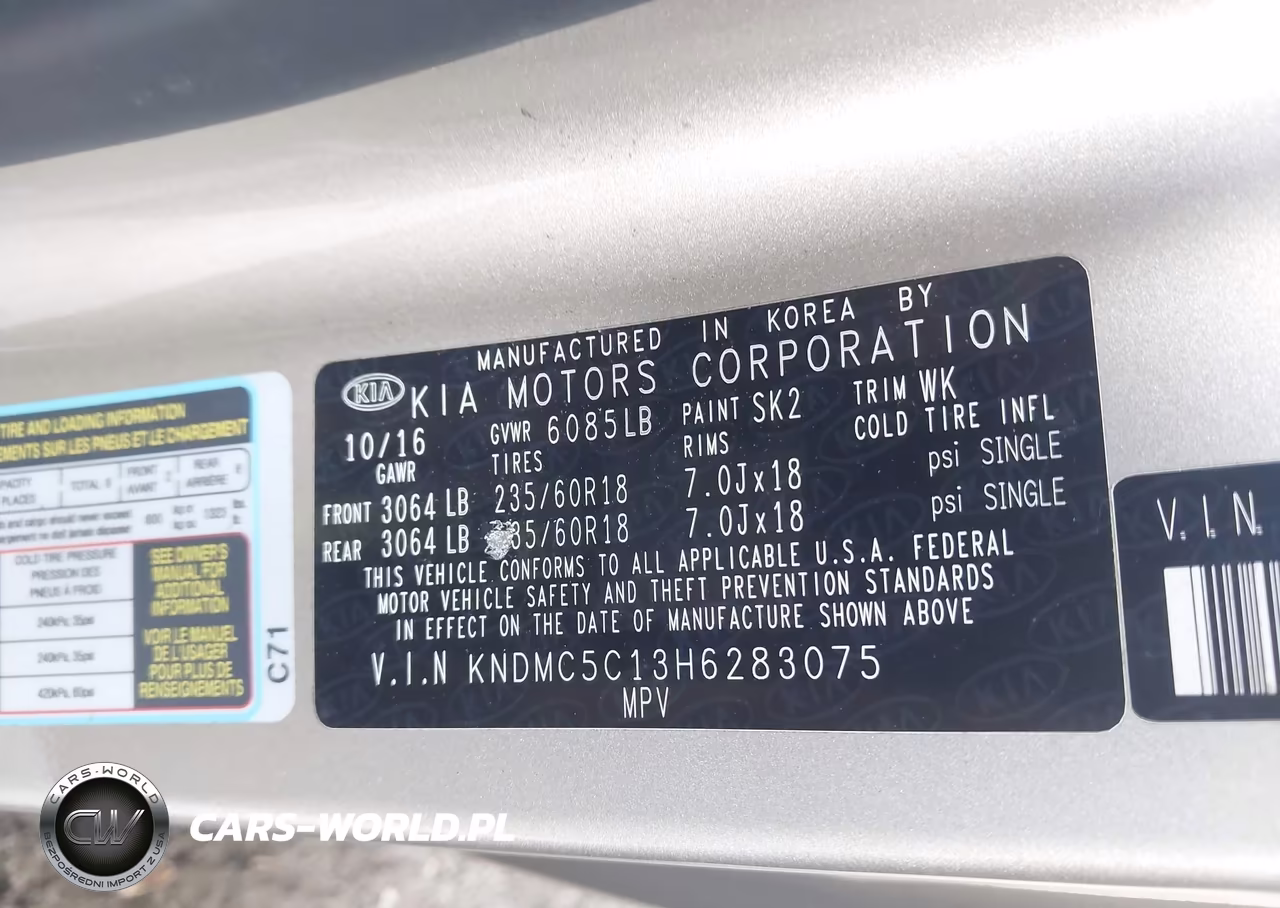 2017 Kia Sedona Ex VIN:KNDMC5C13H6283075 - 9